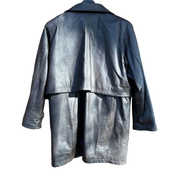 Vintage Veranesi Chocolate Brown 100% Leather Jacket Women's Mid- Length Coat Si - Picture 10 of 15